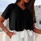 🎁Hot Sale 50% OFF⏳Women's Casual Pleated V-Neck Short-Sleeve Top