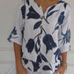 🎉HOT SALE 49% OFF💐Women's Printed Linen V-Neck Loose Top