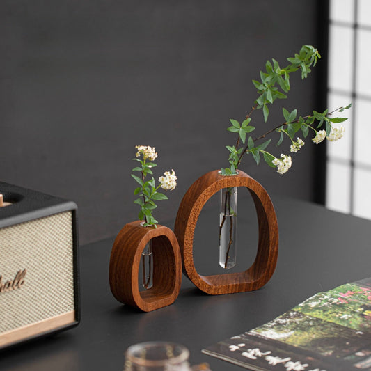 🔥Hot Sale 49% OFF - 🌿✨Solid Wood Glass Vase