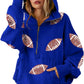 ✨New Style🔥Womens Game Day Sweatshirts Football Sequin Hoodies with Pocket