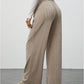 🌸Women's Wide Leg Ribbed Knit Pants Drawstring Waist Low Rise Casual Long Trousers