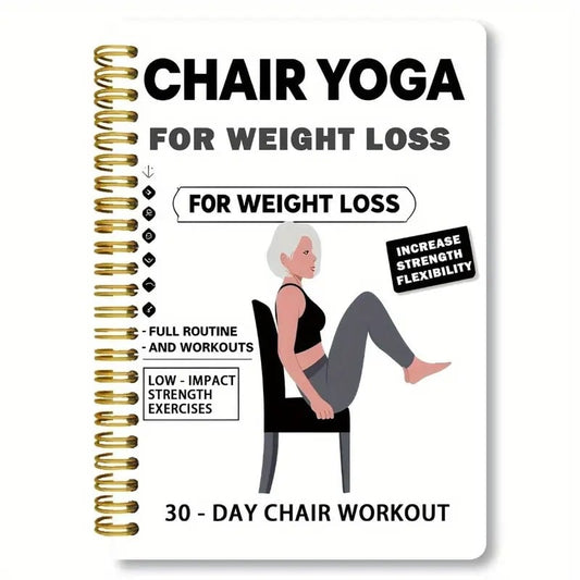 🧘‍♀️Hot Sale🔥30-Day Chair Yoga Weight Loss Spiral Notebook & Exercise Guide