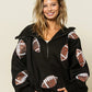 ✨New Style🔥Womens Game Day Sweatshirts Football Sequin Hoodies with Pocket
