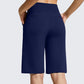 🏆 Last Day Special Price £10.99 ! 💐Women's Bermuda Shorts with Pockets -👍Knee Length Athletic Casual Long Shorts