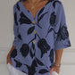🎉HOT SALE 49% OFF💐Women's Printed Linen V-Neck Loose Top