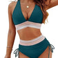 🔥LAST DAY SPECIAL PRICE: ￡11.99!!💥-👙2026 High Waisted Tummy Control Color Block Bikini Sets