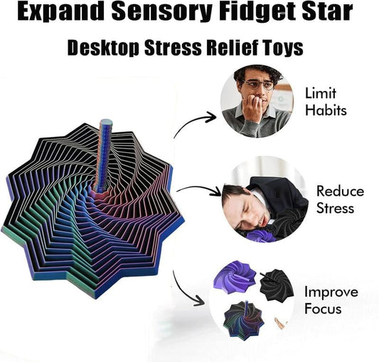 🎄Last Day Special Price: ￡8.99!!🔥3D Printed Expanded Sensory Fidget Star