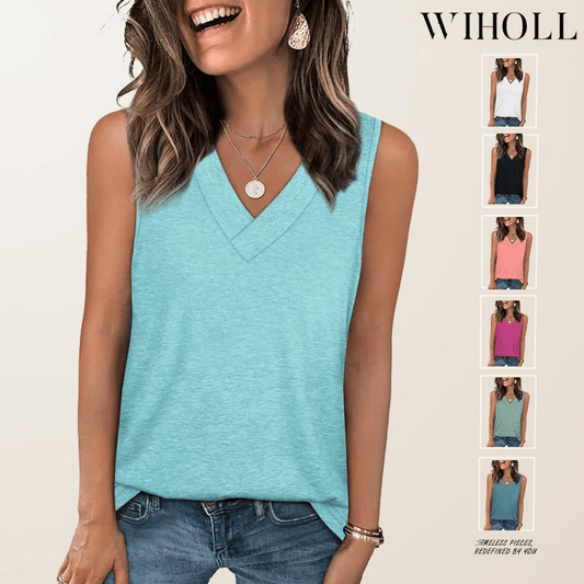 🌸LIMITED PRICE:￡12.99!!✨Women's Sleeveless V-Neck Slimming Loose Fit Casual Tank Top