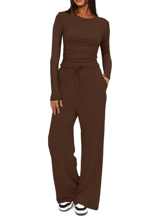 🔥LAST DAY 49% OFF👚2026 Women's Casual Wear Long-Sleeved Loose-Fit Trouser Set 💕
