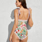 👗2025 Hot Sale New 50% Off✨ Reversible Tie-Strap Floral Print One-Piece Swimsuit🩱💕