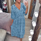 🔥LAST DAY SALE 50% OFF💖Bohemian casual print V-neck waist wrap long dress🌸