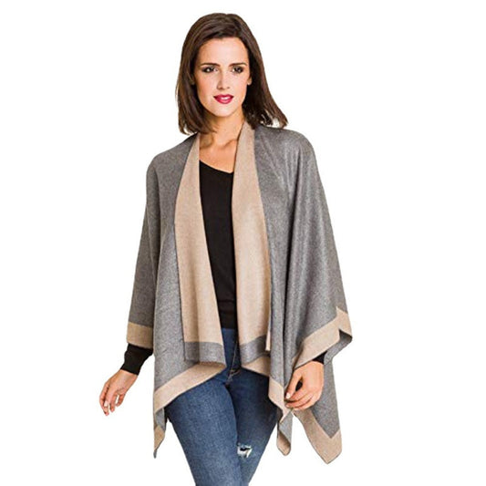 🎁Last Day Promotion 49% Off🔥Women's Elegant Color Block Poncho Wrap