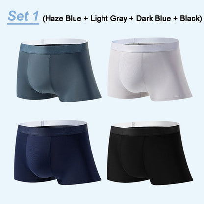 🔥HOT SALE 50% OFF 🧊 4pcs Men's Large Size Ice Silk Breathable Briefs