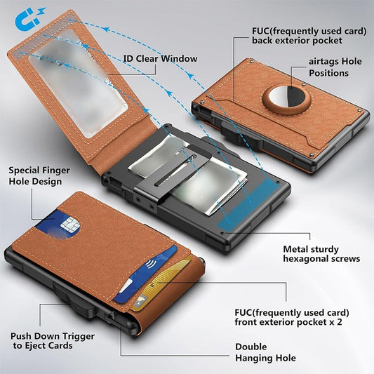 🔥Hot Sale 49% Off - ✨Men's Slim Leather Wallet with Pop - Up & RFID Blocking