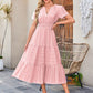 ⏰Hot Sale 50% OFF🎉Women's Lightweight Short Sleeve V Neck Elastic Waist Dress