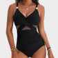 👙Summer Hot Sale 49%🩱Metallic Accent Mesh Panel One-Piece Swimsuit