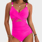 👙Summer Hot Sale 49%🩱Metallic Accent Mesh Panel One-Piece Swimsuit