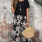 💕Limited Sale 50% OFF💕Women's Casual Floral Print Wide Leg Trousers and Short Sleeve Top Set✈️Free Shipping!!!