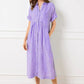 🔥LAST DAY SALE 50% OFF🔥Striped Lapel Button Down Shirt Dress | With Functional Pockets