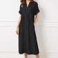 🔥LAST DAY SALE 50% OFF🔥Striped Lapel Button Down Shirt Dress | With Functional Pockets