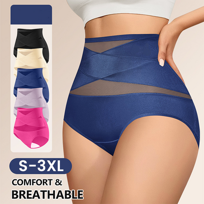 🥰Limited Sale 50% OFF💟Plus-Size High-Waist Cross Tummy Control Panties🩲