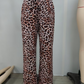 ✨New Style🔥Women's Leopard Print Tie Front Pocket Straight-leg Wide-leg Pants🐆