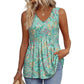 🌞HOT SALE 49% OFF👚Women's Print Flowy Sleeveless V Neck Peplum Tank Tops