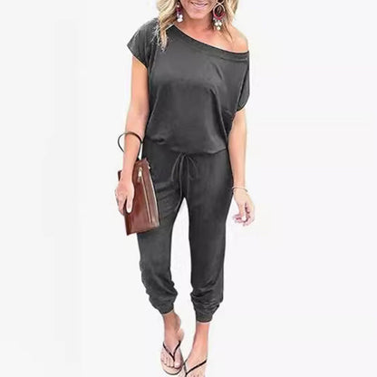 💥Last Day Special Sale 50% OFF💝👗Women's Off Shoulder Elastic Waist Stretchy Jumpsuit