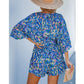 ☀️Summer Cool Deal: 49% OFF!!😍🎨Women's Summer Casual V-Neck Printed Jumpsuit with Waist Tie and Dolman Sleeves