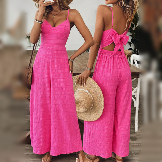 ✨New Style💗Women's fashionable casual strapless jumpsuit with bow at the back🎀