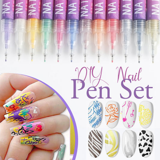 💥Last Day Special Sale 50% OFF💝✨12 Colors Nail Art Pens Set