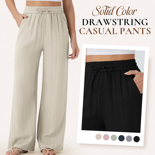 🔥🔥LAST DAY SALE 70% OFF👍✨ Lightweight Linen Pants Solid Color Drawstring Casual Pants -🥰Breathable & Skin-Friendly