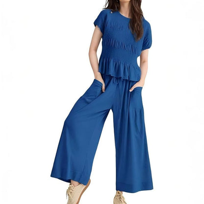 🍂Autumn Sales 49% OFF🔥Women’s Pleated Top & Wide-Leg Pants Set
