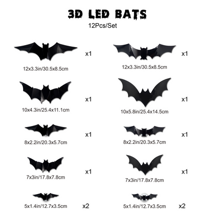 🦇Halloween 3D Bat LED Wall Light Decor
