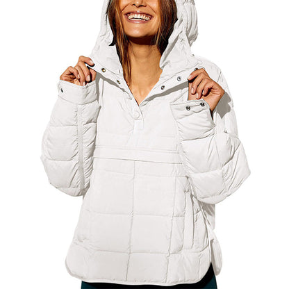 🔥Hot Sale Promotion 49% OFF -Women's Oversized Hooded Puffer Jacket Quilted Lightweight Winter Warm Pullover Padded Hoodies Coat