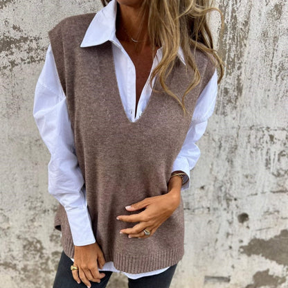 💖LAST DAY SALE 50% OFF✨Women's Casual V-Neck Knit Sweater Vest