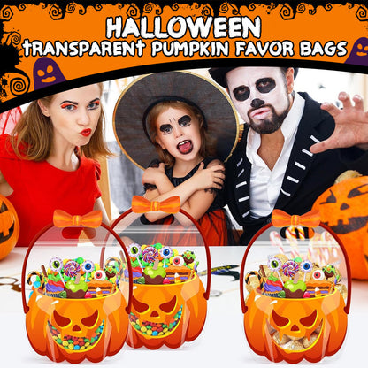 👻Halloween Bestsellers - ￡7.99!!🎃Halloween Transparent Pumpkin Favor Bags✨Perfect for Party, Trick-or-Treat, Classroom Gifts