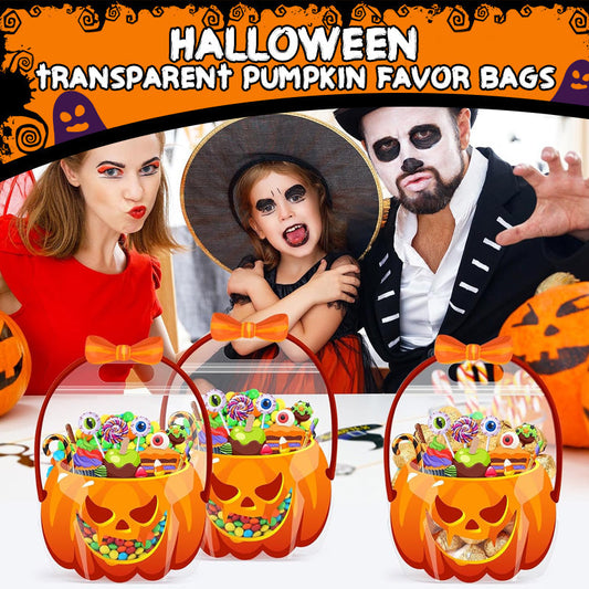👻Halloween Bestsellers - ￡7.99!!🎃Halloween Transparent Pumpkin Favor Bags✨Perfect for Party, Trick-or-Treat, Classroom Gifts