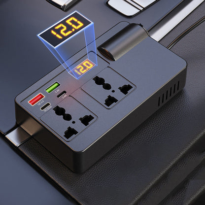 ⚡Last Day Sale 50% OFF🔋Portable Car Inverter 12V/24V to 220V with Digital Display