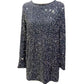 💖LAST DAY SALE 50% OFF✨Long Sleeve Loose Sequined Tie-back Dress