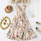 💐Spring Hot Sale 66% OFF!!🌿🌸Plus Size Floral Print Spaghetti Strap Midi Dress