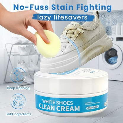 ⏳Limited-time Special Price ￡7.99!!🧼No-Wash Shoe & Leather Cleaner Cream - Stain Remover with Sponge