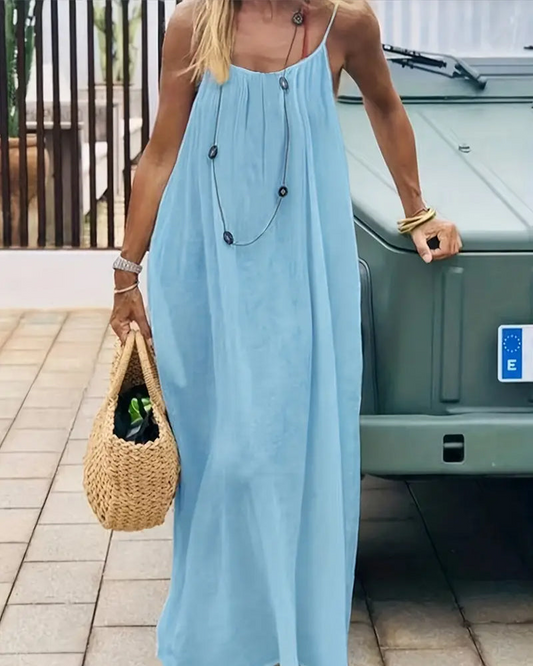 🔥🏖️SUMMER HOT SALE £13.99!!💥50K+ SOLD!💃Chic Backless Spaghetti Strap Dress for Women 🌴🤍 | Soft Fabric Multiple Sizes & Colors