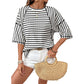 🔥HOT SALE 40% OFF✨Women's Striped Relaxed Fit T-Shirt— Free Shipping For Two Pieces