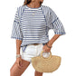 🔥HOT SALE 40% OFF✨Women's Striped Relaxed Fit T-Shirt— Free Shipping For Two Pieces