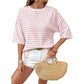 🔥HOT SALE 40% OFF✨Women's Striped Relaxed Fit T-Shirt— Free Shipping For Two Pieces