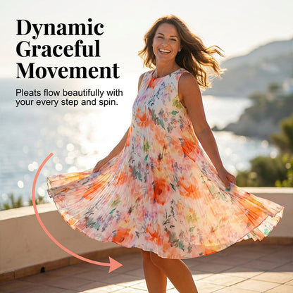 💥 Special Sale 50% OFF💥Women’s Sleeveless Floral Print Pleated Dress