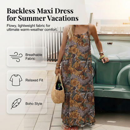 🔥2026 HOT SALE 58% OFF!!!👗Women's Summer Backless Spaghetti Strap Maxi Dress