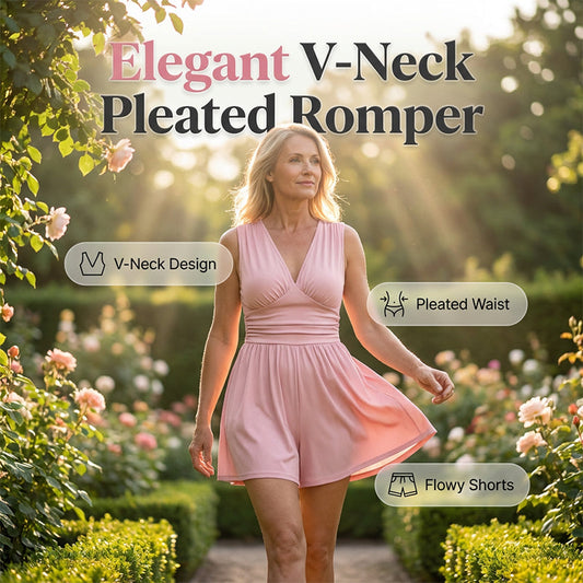 🥳2026 HOT SALE🥳💞50K+ SOLD!👗🌸 50% OFF! V-Neck Ruched Waist Romper – Sleeveless & flattering, pleated waist defines curves. Soft & breathable, perfect for sunny days. Sizes S-2XL. Your effortless summer go‑to. 🦋✨