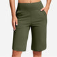 🏆 Last Day Special Price £10.99 ! 💐Women's Bermuda Shorts with Pockets -👍Knee Length Athletic Casual Long Shorts